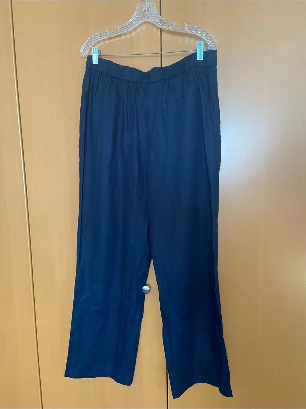 Quince 100% European Linen Pleated Trouser in Deep Navy Size 14